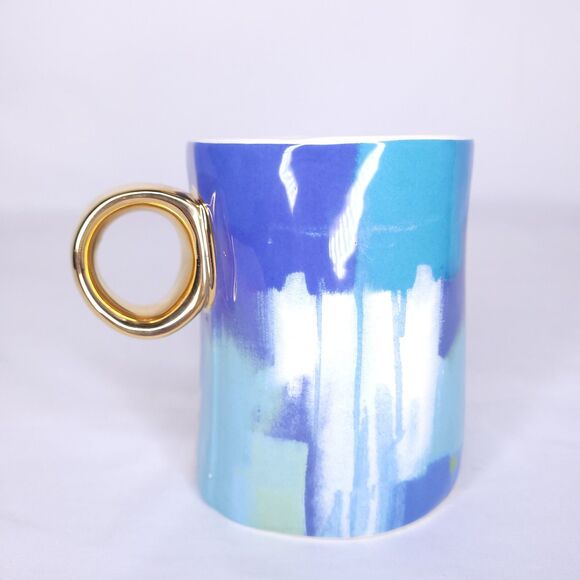 Anthropologie Llama Mug Ceramic Lauren Walcott Gold Tone - Picture 3 of 7